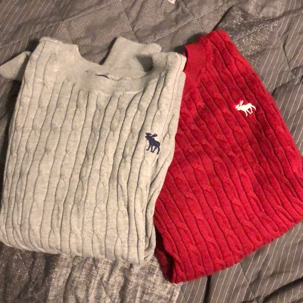A&F cable knit sweaters